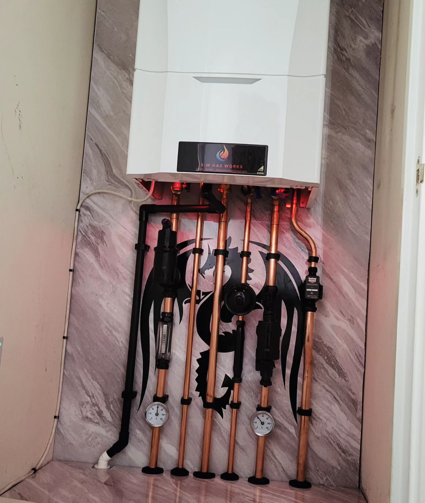 New Baxi boiler installation with neat copper pipework in Rushden